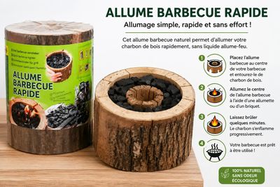une photo d'un barbecue en bois posé sur une planche à découper