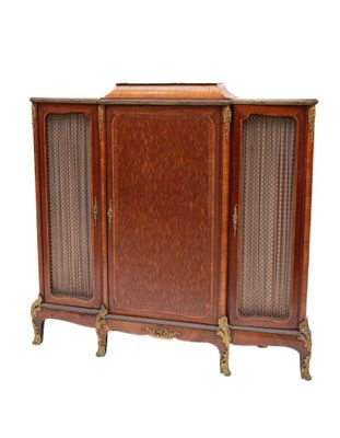 Bibliothèque en placage de bois de rose à motifs de losanges… - Photo 1