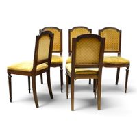 Suite de cinq CHAISES en bois naturel (photo 3)
