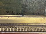 an image of a painting of a cat sitting on a ledge