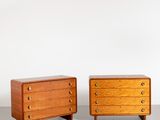 pair of mid century danish chest of drawers in teak and oak