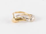 une image représentant une bague en or et en argent sur fond blanc