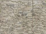 an old map of the country of france with a line of roads in the middle