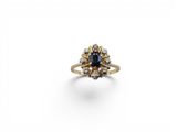a sapphire and diamond cluster ring