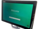 a computer screen with a welcome screen on it