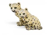 two figurines of two cheetah sitting next to each other