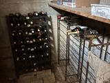 many bottles of wine on the shelves in the wine cellar