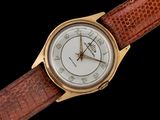 Gros plan sur une montre-bracelet avec un bracelet marron
