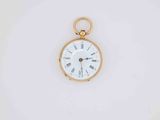 an image of a gold pocket watch with roman numerals on the face