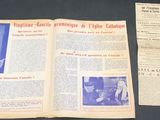 an old newspaper with a picture of a man and a woman on it