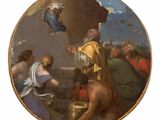 an image of a painting of a group of people in a circle