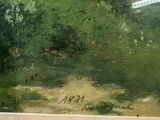 an image of a painting of a landscape with trees and bushes