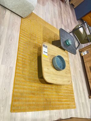 Tapis jaune et gris clair YOUNIA 160 x 230 cm laine et visco… - Photo 1