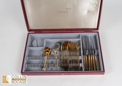 A CHARGE Partie de ménagère en argent et vermeil (800°/°°° m… - Photo 1