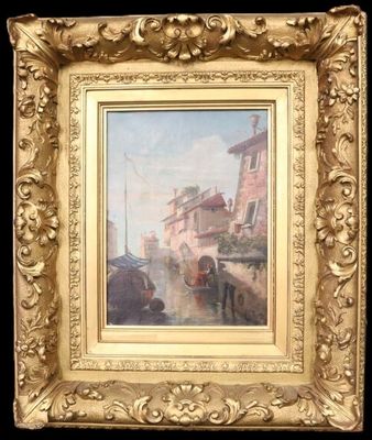 Canal de Venise Huile sur toile, non signée