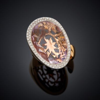 pink tourmaline and diamond ring, by van cleef