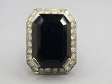 a black and white diamond ring