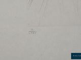 a drawing of a cat that is sitting on a table