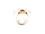 an image of a gold ring with a cat ' s face on it