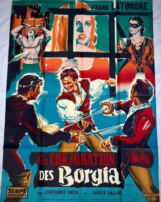 une affiche de film mettant en scène un homme et une femme en train de se battre