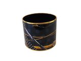an image of a black and gold cup on a white background