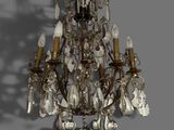 a chandelier that has a lot of crystal hanging from it