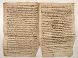 two pages of a manuscript with writing on them