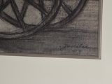 a picture of a drawing of a bicycle on the wall