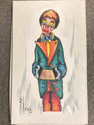 BLAISE (XXème), "Clown triste" et "Bord de mer", deux huiles…