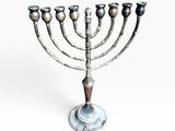 an image of a menorah with five candles on a white background