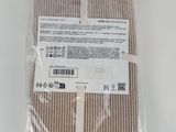 the back of a pair of brown and white striped towels