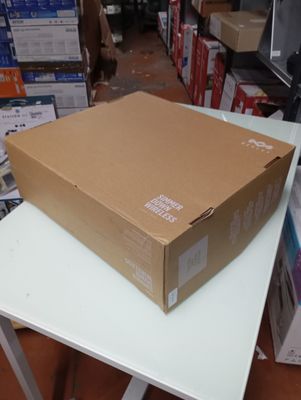 a box sitting on top of a table in a store
