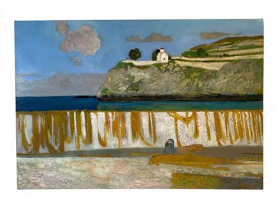 RENE GENIS (1922-2004). " Le quai aux filets" (Karpathos, Gr…
