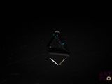 l'image d'un objet en forme de triangle dans l'obscurité