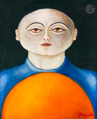 une image représentant un tableau d'un homme tenant une orange dans la main