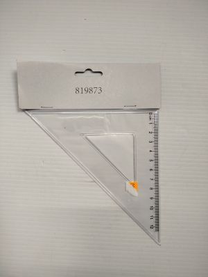 un triangle en plastique auquel est fixée une règle