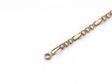 a close up of a gold chain on a white background