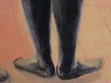 a painting of a pair of feet standing next to each other