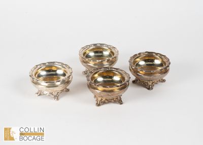 Suite de quatre salières en argent (800°/°° minimum) de form… - Photo 1