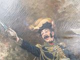 a painting of a man in a military uniform holding a sword