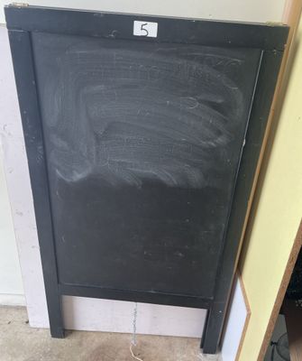a black chalkboard on the wall next to a blackboard