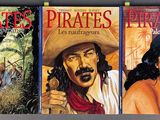 four books that are on a shelf in a room
