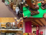 many different pictures of a store with many items