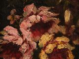 peinture d'une nature morte de fleurs dans un vase sur une table