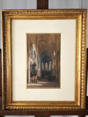 une image représentant un tableau d'une église dans un cadre doré