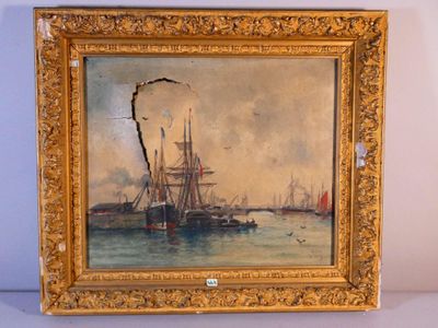 a picture of a painting of a boat in the water