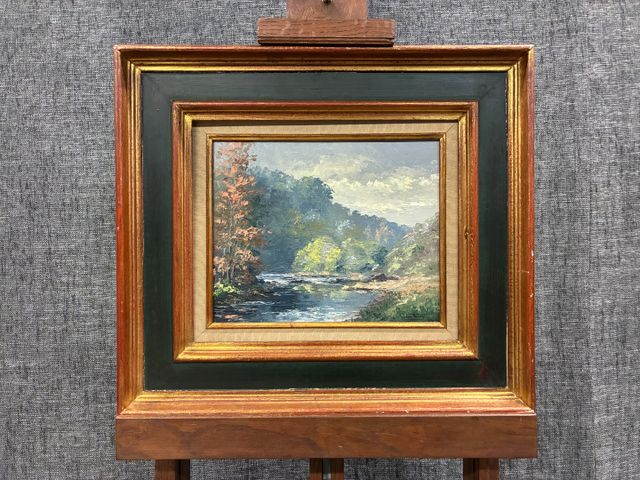 Gaston THIERY (1922-2013) « Matin d'avril sur la petite Creuse »....