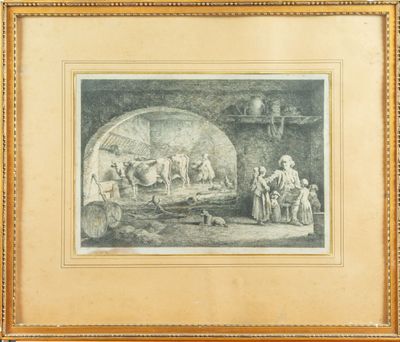 Jean-Jacques de BOISSIEU (1736 - 1810) La leçon dans l'établ…