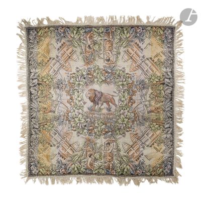 une image représentant une tapisserie sur laquelle figure un lion