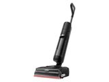 a black and red vacuum cleaner on a white background